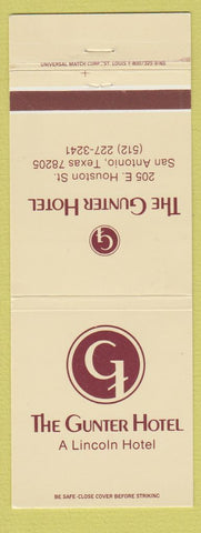 Matchbook Cover - Gunter Hotel San Antonio TX Lincoln