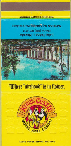 Matchbook Cover - Kings Castle Hotel Casino Lake Tahoe NV 30 Strike
