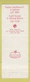 Matchbook Cover - Gunter Hotel San Antonio TX Padre Muldoon's Cafe Suisse