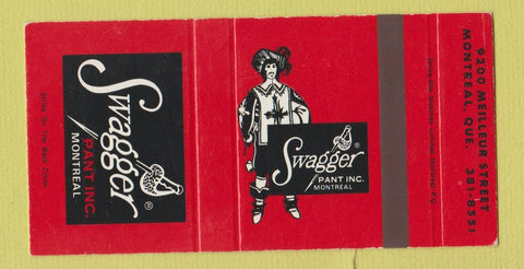 Matchbook Cover - Swagger Pants Clothes Montreal QC 30 Strike