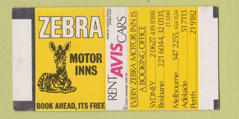 Matchbox - Zebra Motors Inns Avis Rental Cars Sydney Perth Brisbane Australia