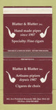 Matchbox - Blatter & Blatter Pipes Tobacco Cigars Montreal QC