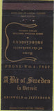 Matchbook Cover - Bit of Sweden Detroit MI 30 Strike