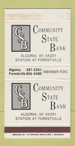 Matchbox - Community State Bank Algoma WI Forestville