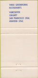 Matchbook Cover - At The Wharf Vancouver BC WEAR 30 Strike