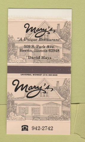 Matchbox - Mary's Restaurant Herrin IL