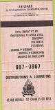 Matchbook Cover - A Labrie Inc cookware Fairfax QC 30 Strike