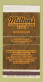 Matchbox - Milton's Family Restaurant Deli North Olmsted OH