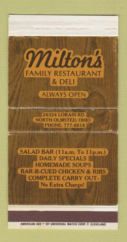 Matchbox - Milton's Family Restaurant Deli North Olmsted OH