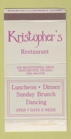 Matchbox - Kristopher's Restaurant Manchester NH