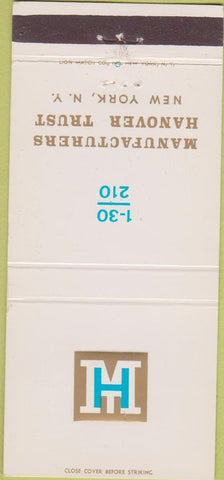 Matchbook Cover - Manufacturers Hanover Trust New York City 30 Strike