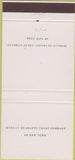 Matchbook Cover - Morgan Guaranty Trust Co New York  30 Strike