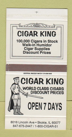 Matchbox - Cigar King Tobacco Skokie IL