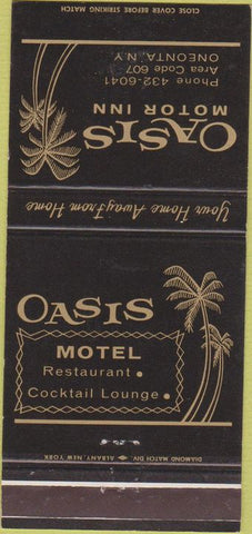 Matchbook Cover - Oasis Motor Inn Oneonta NY 30 Strike