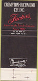 Matchbook Cover - Crompton Richmond Factors textiles New York City 30 Strike