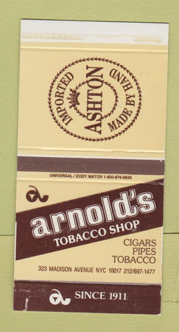 Matchbox - Arnold's Tobacco Shop New York City Ashton Cigars WEAR