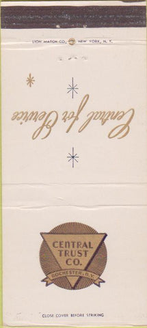 Matchbook Cover - Central Trust Co Rochester NY WEAR 30 Strike