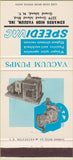 Matchbook Cover - Speedi Vac Vacuum Pumps Grand Island NY 30 Strike
