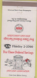 Matchbook Cover - Fox Chase Federal Savings Philadelphia PA 30 Strike