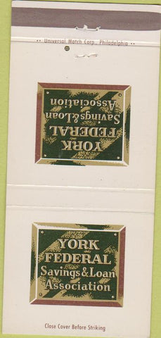 Matchbook Cover - York Savings Loan PA 30 Strike