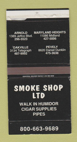 Matchbox - Smoke Shop Cigars Tobacco Arnold Pevely Oakville Maryland Heights MO