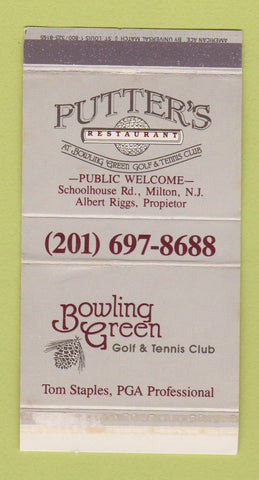 Matchbox - Putter's Restaurant Milton NJ Bowling Green Golf Tennis Club WEAR