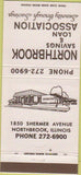 Matchbook Cover - Northbrook Savings Loan Northbrook IL 30 Strike
