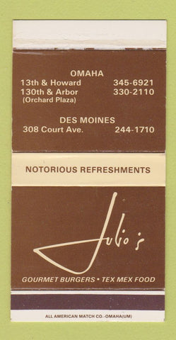 Matchbox - Julio's Restaurant Omaha NE Des Moines IA