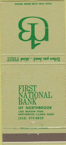 Matchbook Cover - First National Bank Northbrook IL 30 Strike