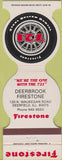 Matchbook Cover - Firestone Tires Deerbrook Deerfield IL  Contour