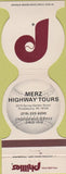 Matchbook Cover - Mertz Highway Tours Philadelphia PA Phillies Contour