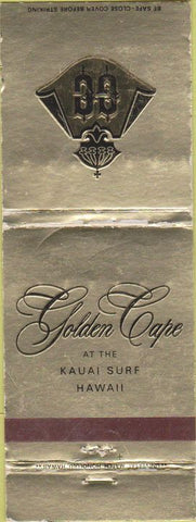 Matchbook Cover - Golden Cape Kauai Surf HI WEAR Jewel