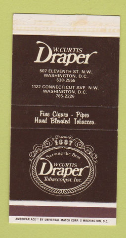 Matchbox - W Curtis Draper Tobacco Cigars Washington DC