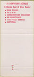 Matchbook Cover - Carillon Detroit MI hotel 30 Strike