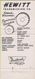 Matchbook Cover - Hewitt Neenah WI tranmission parts bearings 30 Strike