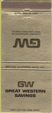 Matchbook Cover - Great Western Savings California Chain 30 Strike