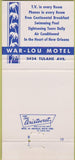 Matchbook Cover - Motel War Lou New Orleans LA 30 Strike