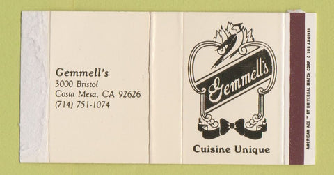 Matchbox - Gemmell's Restaurant Costa Mesa CA