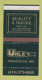 Matchbox - Uhle's Tobacco Milwaukee WI