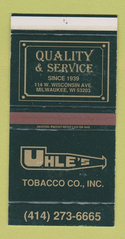 Matchbox - Uhle's Tobacco Milwaukee WI