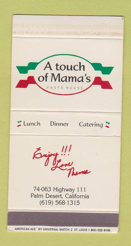 Matchbox - A Touch of Mama's Pasta House Palm Desert CA