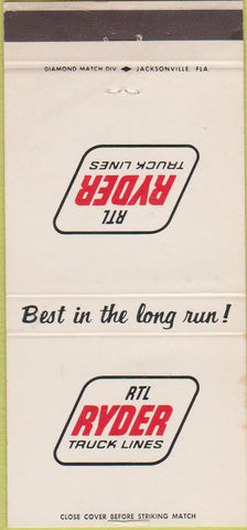 Matchbook Cover - RTL Ryder Truck Lines 30 Strike