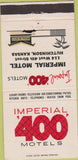 Matchbook Cover - Imperial 400 Motel Hutchinson KS 30 Strike