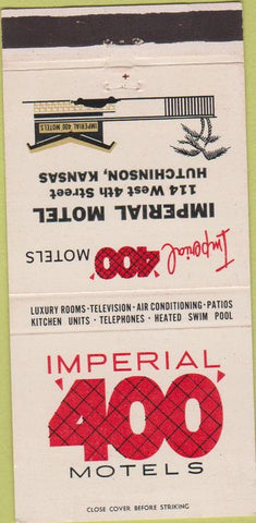 Matchbook Cover - Imperial 400 Motel Hutchinson KS 30 Strike