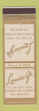 Matchbook Cover - Louise Jr New York City Restaurant