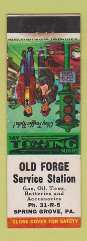 Matchbook Cover - Old Forge Service oil gas Spring Grove PA