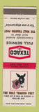 Matchbook Cover - Texaco oil gas Mule Trading Post Rolla MO