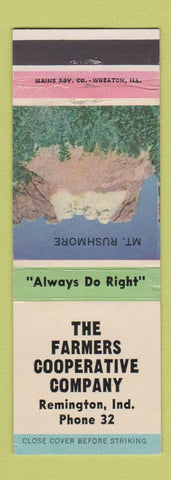 Matchbook Cover - Farmers COOP Remington IN WEAR