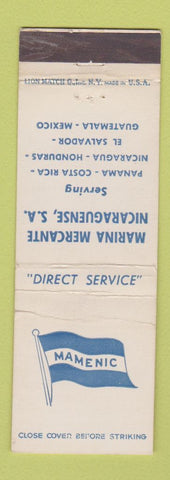 Matchbook Cover - Marina Mercante Nicaraguense Shipping Mamenic WEAR