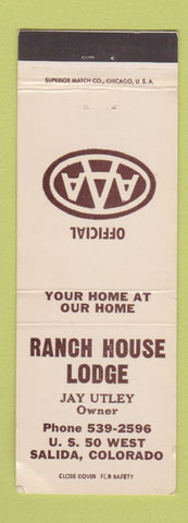 Matchbook Cover - Ranch House Lodge Salida Colorado BENT CORNER